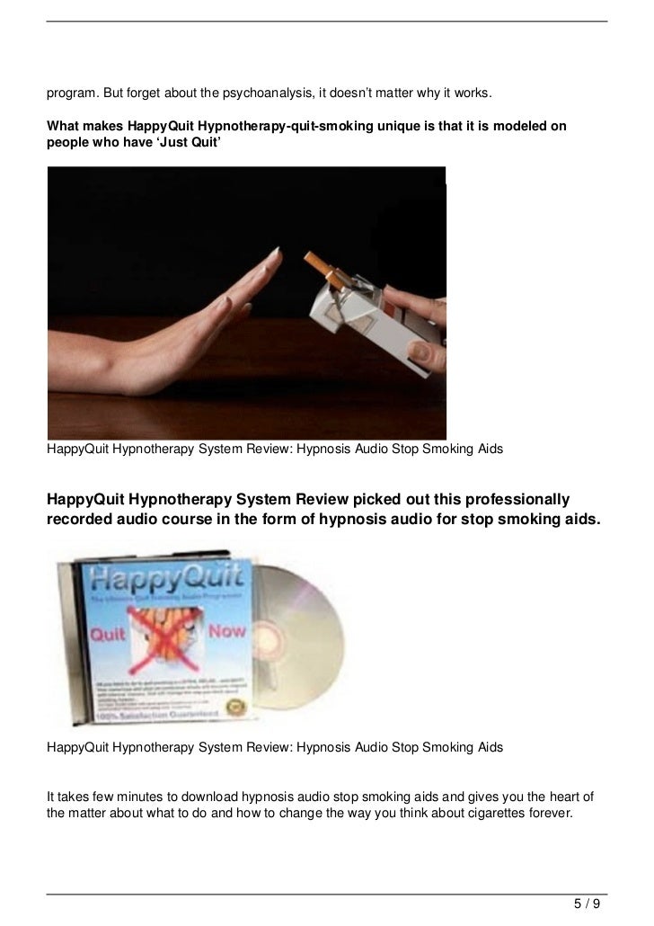 HappyQuit Hypnotherapy System Review Hypnosis Audio Stop Smoking Aids