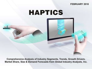 FEBRUARY 2018
Comprehensive Analysis of Industry Segments, Trends, Growth Drivers,
Market Share, Size & Demand Forecasts from Global Industry Analysts, Inc.
 
