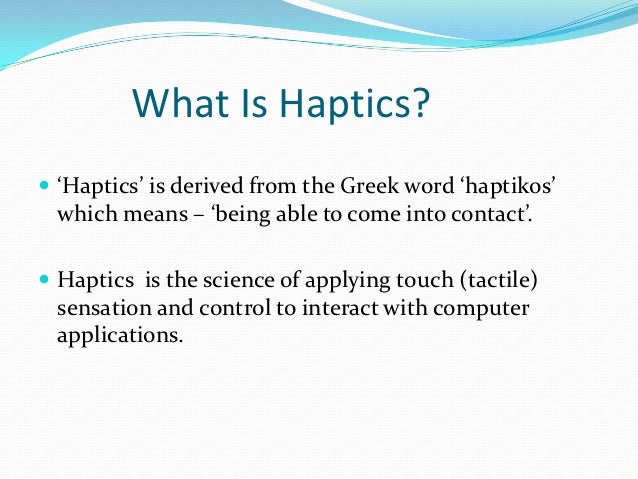 Haptics ppt