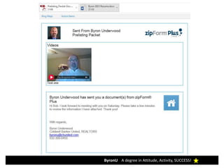 ByronU A degree in Attitude, Activity, SUCCESS!
The Cover Letter
 