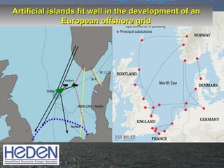 Artificial islands fit well in the development of an European offshore grid 