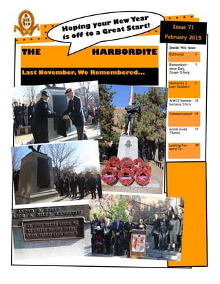 THE HARBORDITE
Last November, We Remembered...
Inside this issue:
Editorial 2
Remember-
ance Day,
Cover Story
3
Harbord’s 3
Lost Soldiers
6
WWII Remem-
berance Story
11
Commencement 14
Grads Gives
Thanks
19
Looking For-
ward To...
35
 