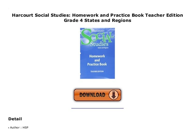 Harcourt Social Studies: Homework and Practice Book Teacher Edition