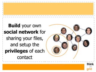 Build  your own social network  for sharing your files, and setup the privileges  of each contact 