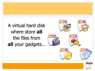 A virtual hard disk where store  all the files from all  your gadgets… 