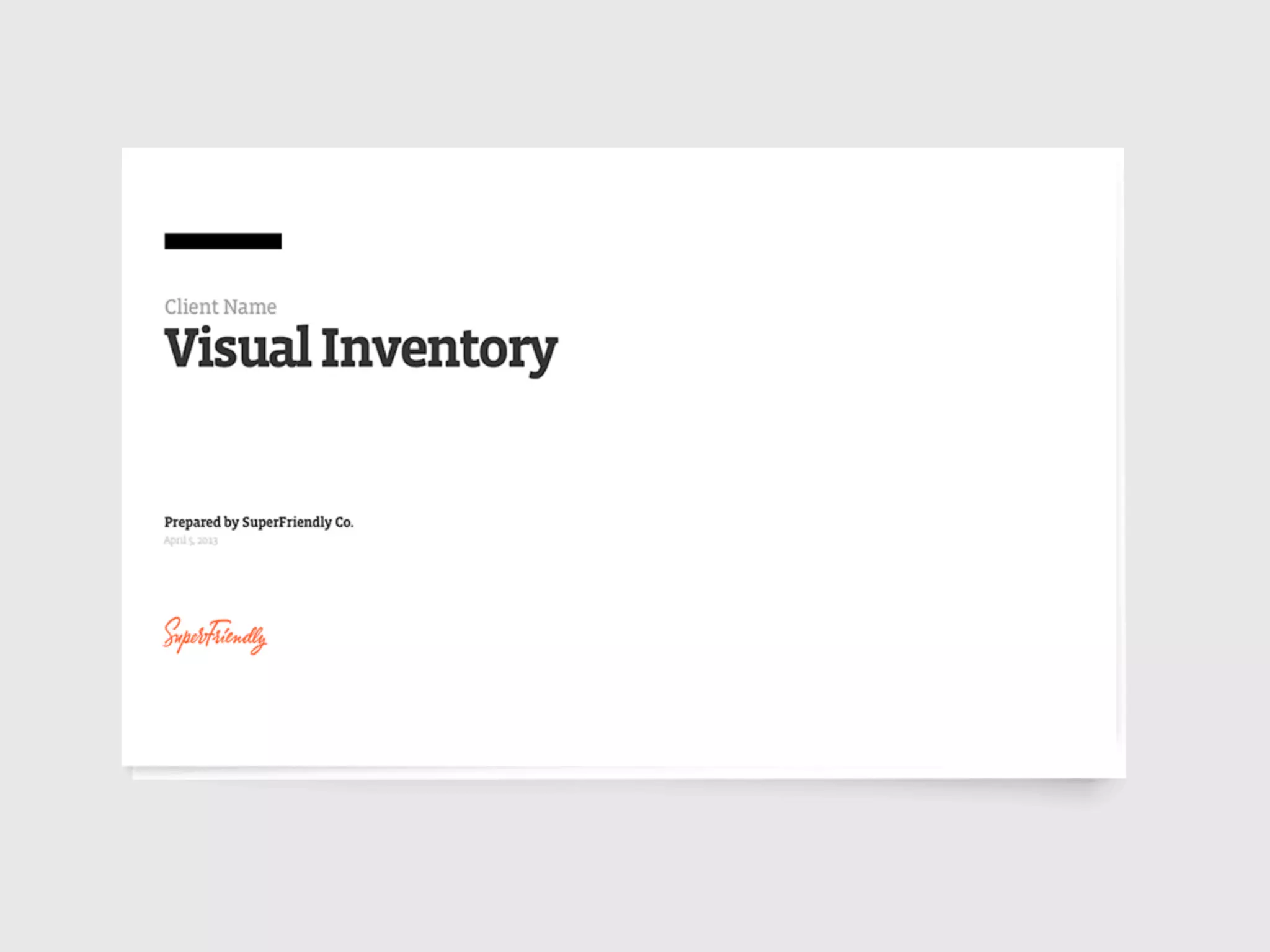 Visual inventory
Design by reference
 