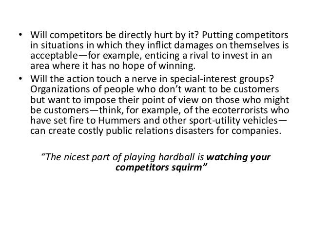 Hard Ball Strategies Hard Ball Strategies