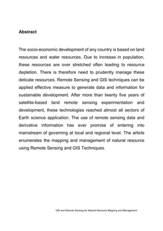 GIS and Remote Sensing | PDF