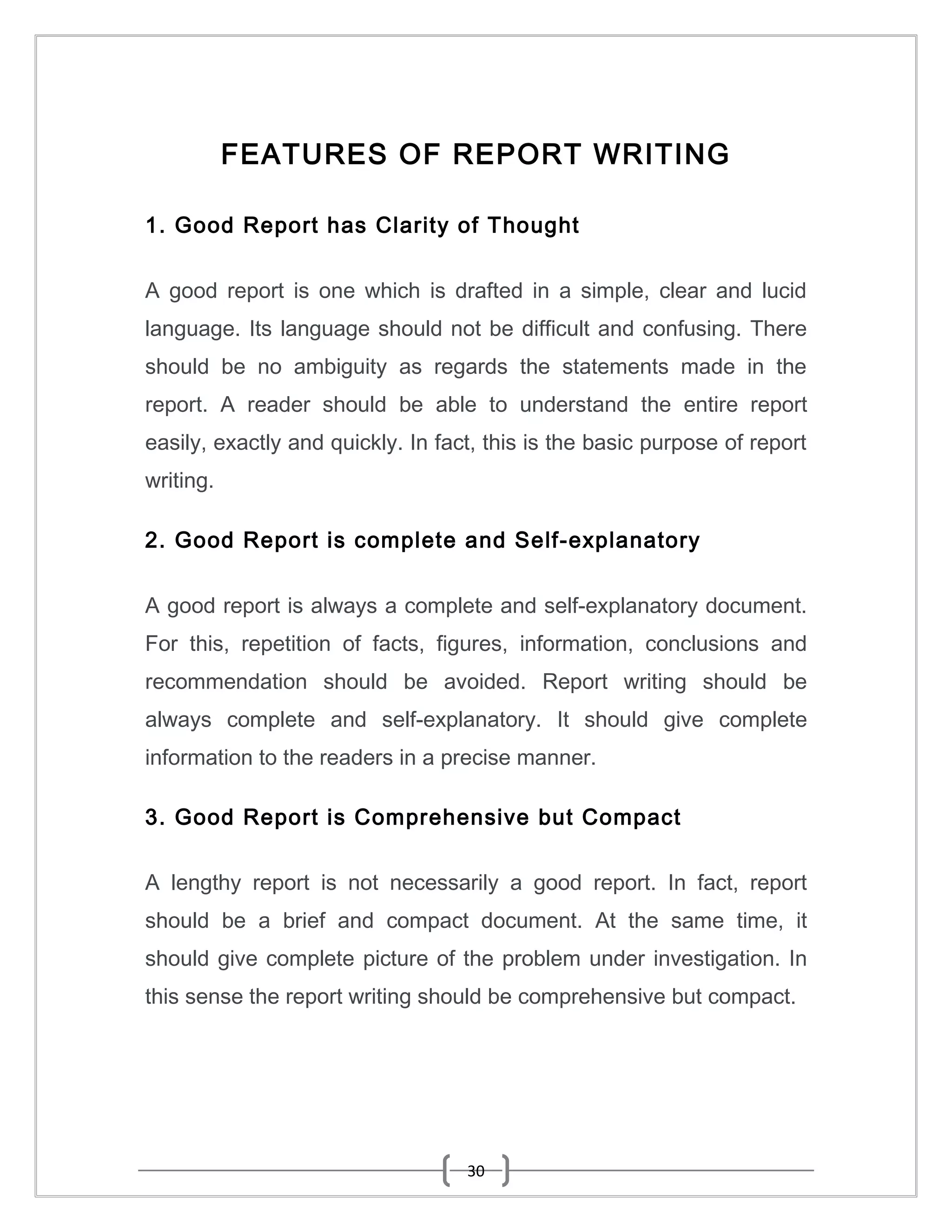 how to write a comprehensive report