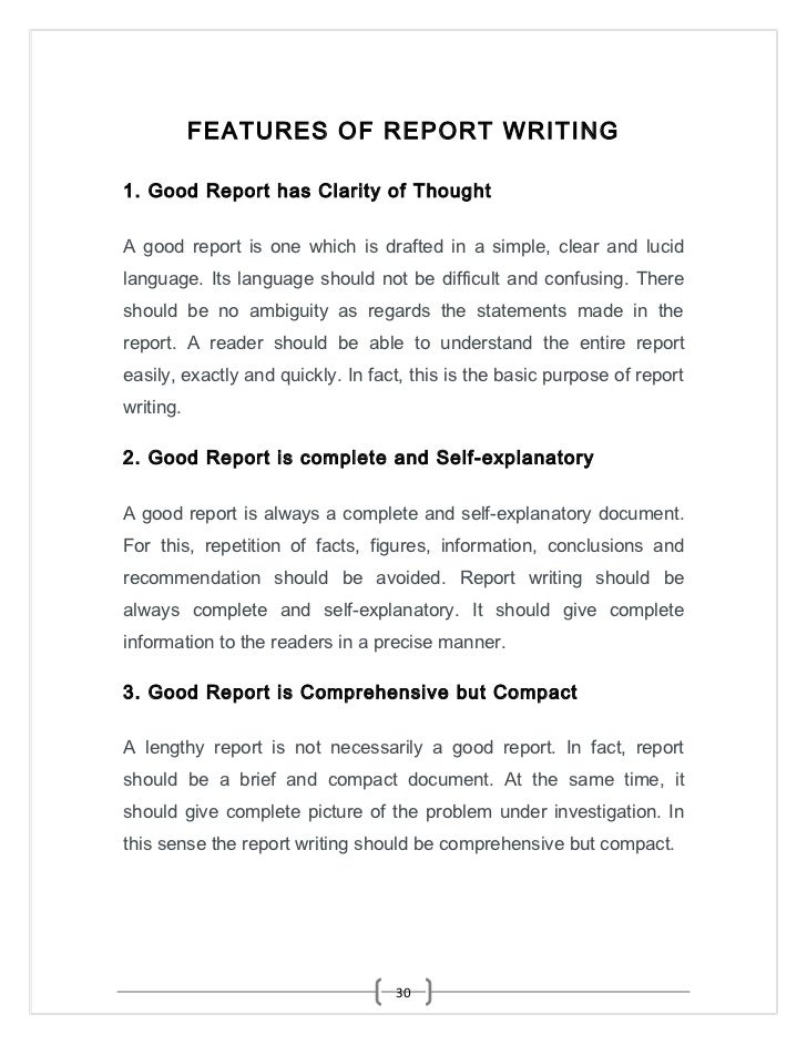 Good report writing