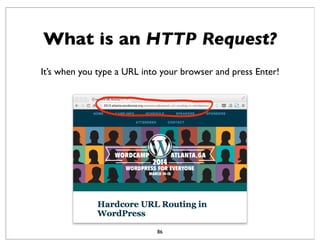 What is an HTTP Request?
It’s when you type a URL into your browser and press Enter!
86
 