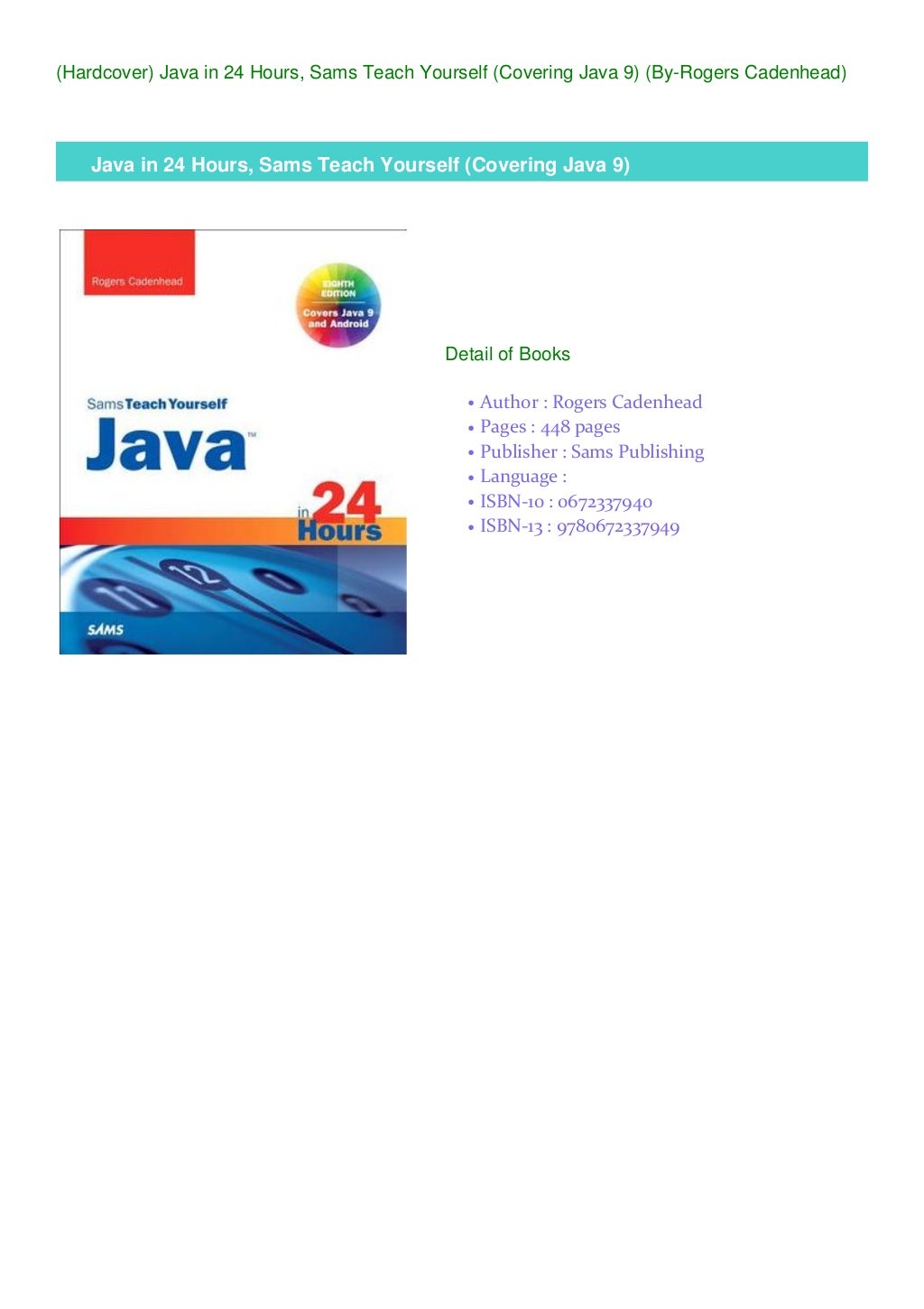 sams teach yourself java sams teach yourself java