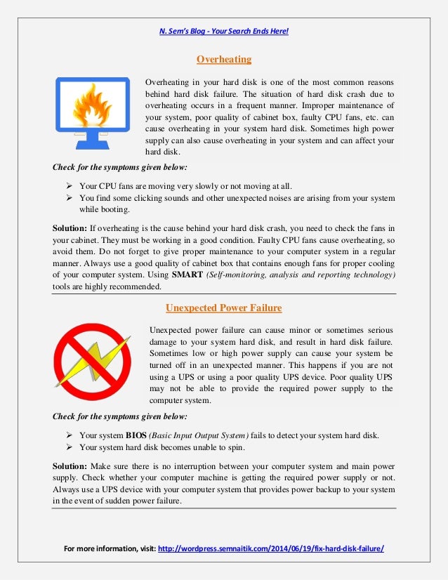 Hard disk failure Find Out Its Symptoms & Causes