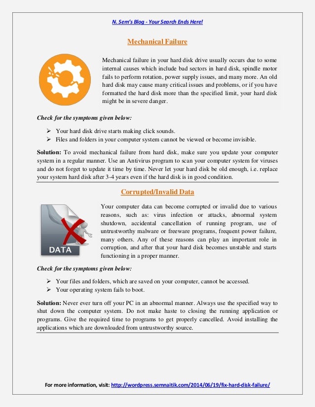 Hard disk failure Find Out Its Symptoms & Causes
