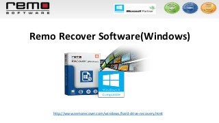 Remo Recover Software(Windows)
http://www.remorecover.com/windows/hard-drive-recovery.html
 