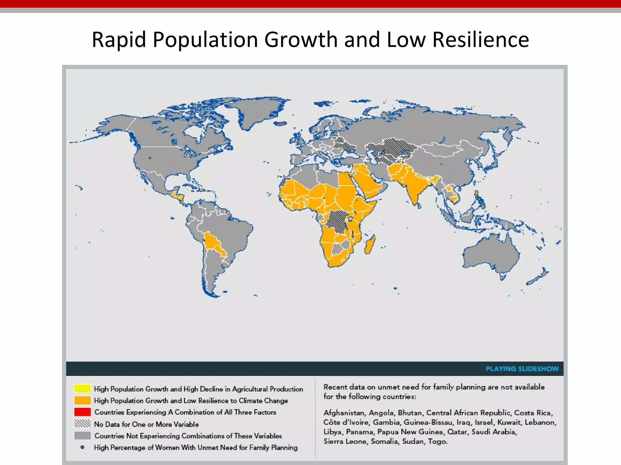 Rapid Population Growth and Low Resilience 