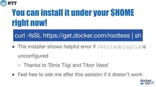 DCSF19 Hardening Docker daemon with Rootless mode | PDF