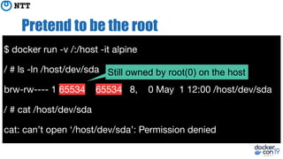 DCSF19 Hardening Docker daemon with Rootless mode | PDF