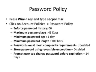 Windows Password Complexity Requirements HARDENING OF WINDOWS 10 OS.pptx