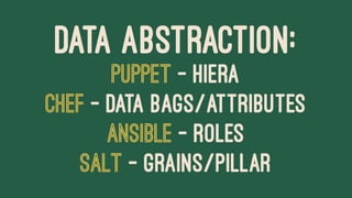 ANYTHING SENSITIVE SHOULD BE KEPT
IN THE DATA ABSTRACTION LAYER
 