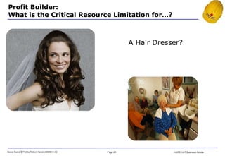 A Hair Dresser?  Profit Builder:  What is the Critical Resource Limitation for…? 