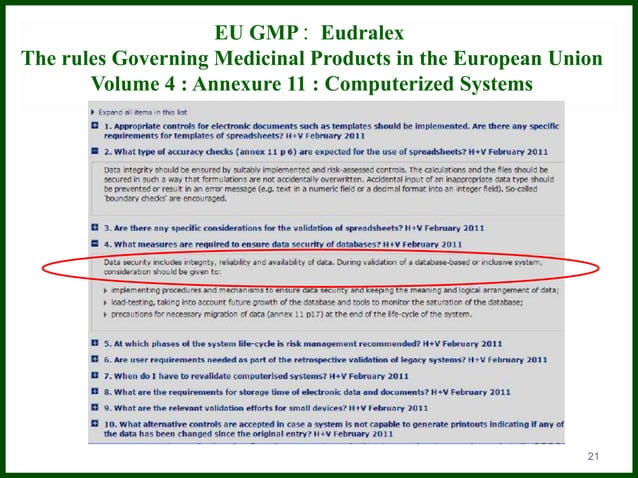 DATA INTEGRITY GMP COMPLIANCE | PPTX