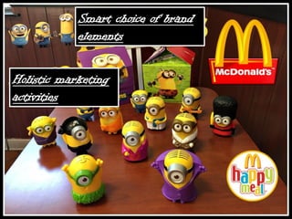 Smart choice of brand
elements
Holistic marketing
activities
 