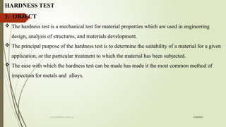 Hardness for Metallurgical & Materials validation .pptx