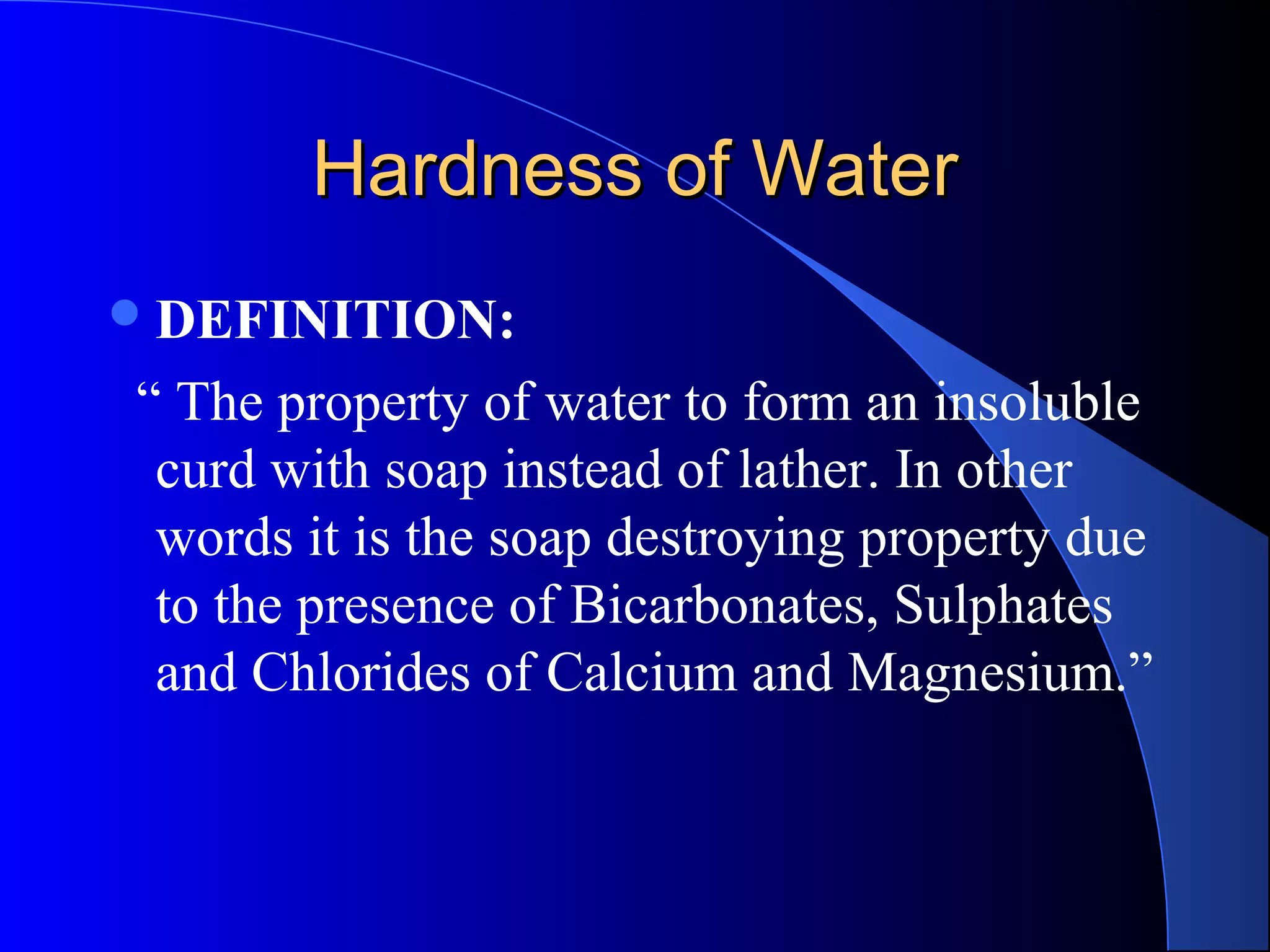 Hardness of water PPT