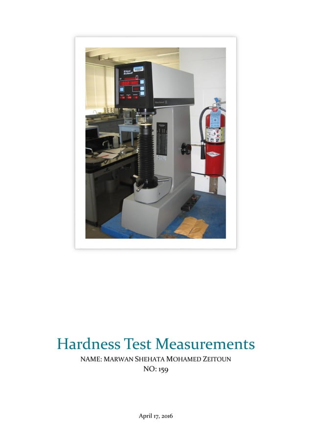 Report on Hardness test PDF