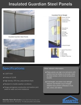 Insulated Steel Hard Sides for Fabric Structures