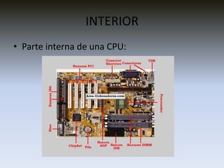 INTERIORParte interna de una CPU: