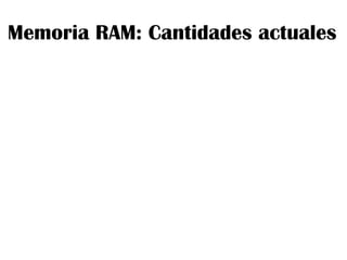 Memoria RAM: Cantidades actuales 