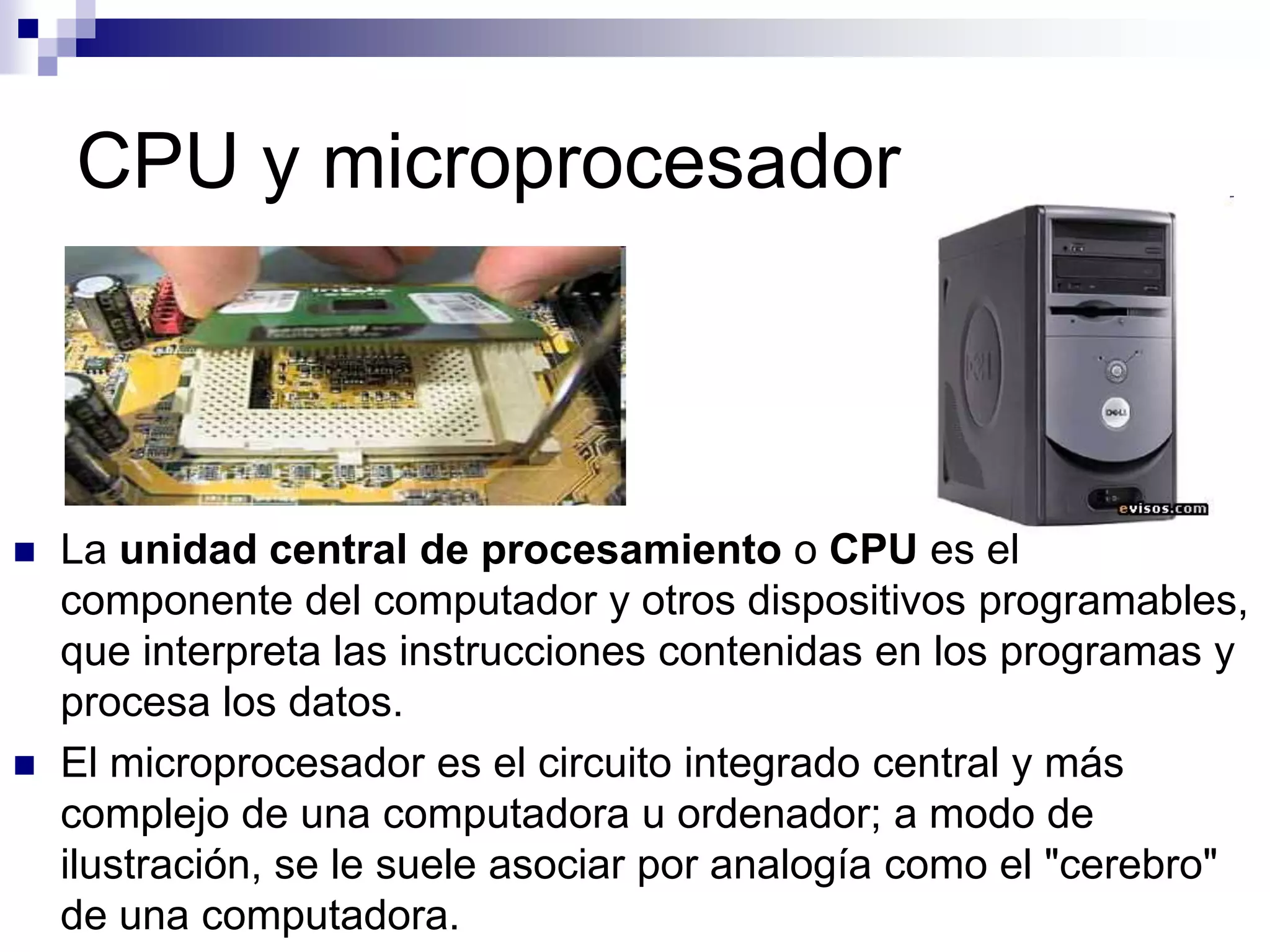 MonitorEl monitor de computadora, es un dispositivo de salida que, mediante una interfaz, muestra los resultados del procesamiento de una computadora. 