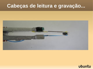 Cabeças de leitura e gravação...
 