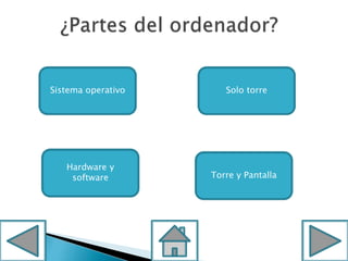 Sistema operativo Solo torre
Torre y Pantalla
Hardware y
software
 