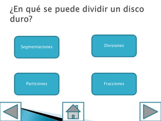 Segmentaciones
FraccionesParticiones
Divisiones
 