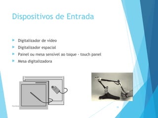 Dispositivos de Entrada
 Digitalizador de vídeo
 Digitalizador espacial
 Painel ou mesa sensível ao toque - touch panel
 Mesa digitalizadora
Hardware - MEB
28
 