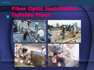Fiber Optic Installation –
Outside Plant
Cabling
 