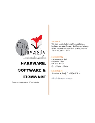 Hardware, Software & Firmware | PDF | Operating Systems | Computer ...