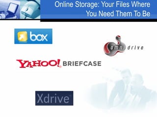 Online Storage: Your Files Where You Need Them To Be 