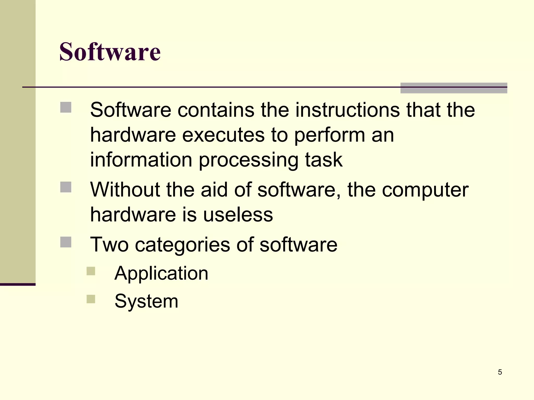 Hardware and software | PPT | Operating Systems | Computer Software and ...