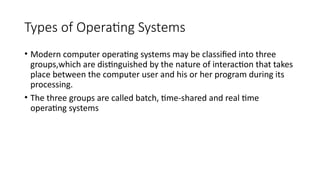 Comprehensive Overview of Computer Hardware, Software, and Operating ...