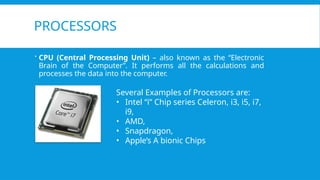 Hardware components. the motherboard, power supply, and expansion cards ...