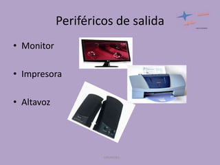 Periféricos de salida
• Monitor
• Impresora
• Altavoz

UNIANDES

 