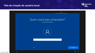 Tela de criação de usuário local
Fonte: do Autor, 2023
 