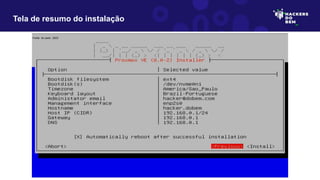 Tela de resumo do instalação
Fonte: do autor, 2023
 
