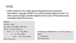 Hardware Description Language - Introduction to Verilog | PPTX
