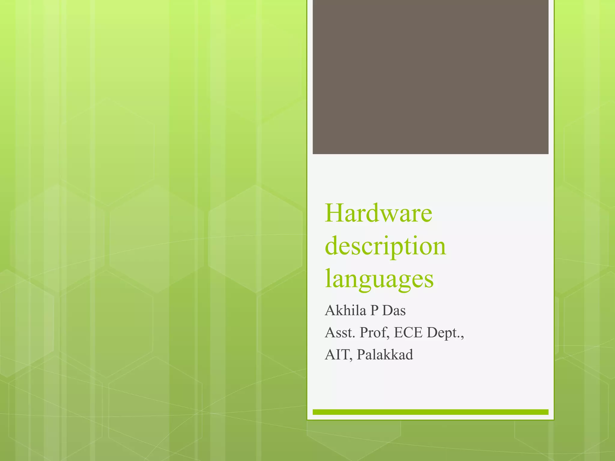 Hardware description languages | PPTX | Desktop Publishing | Computer ...