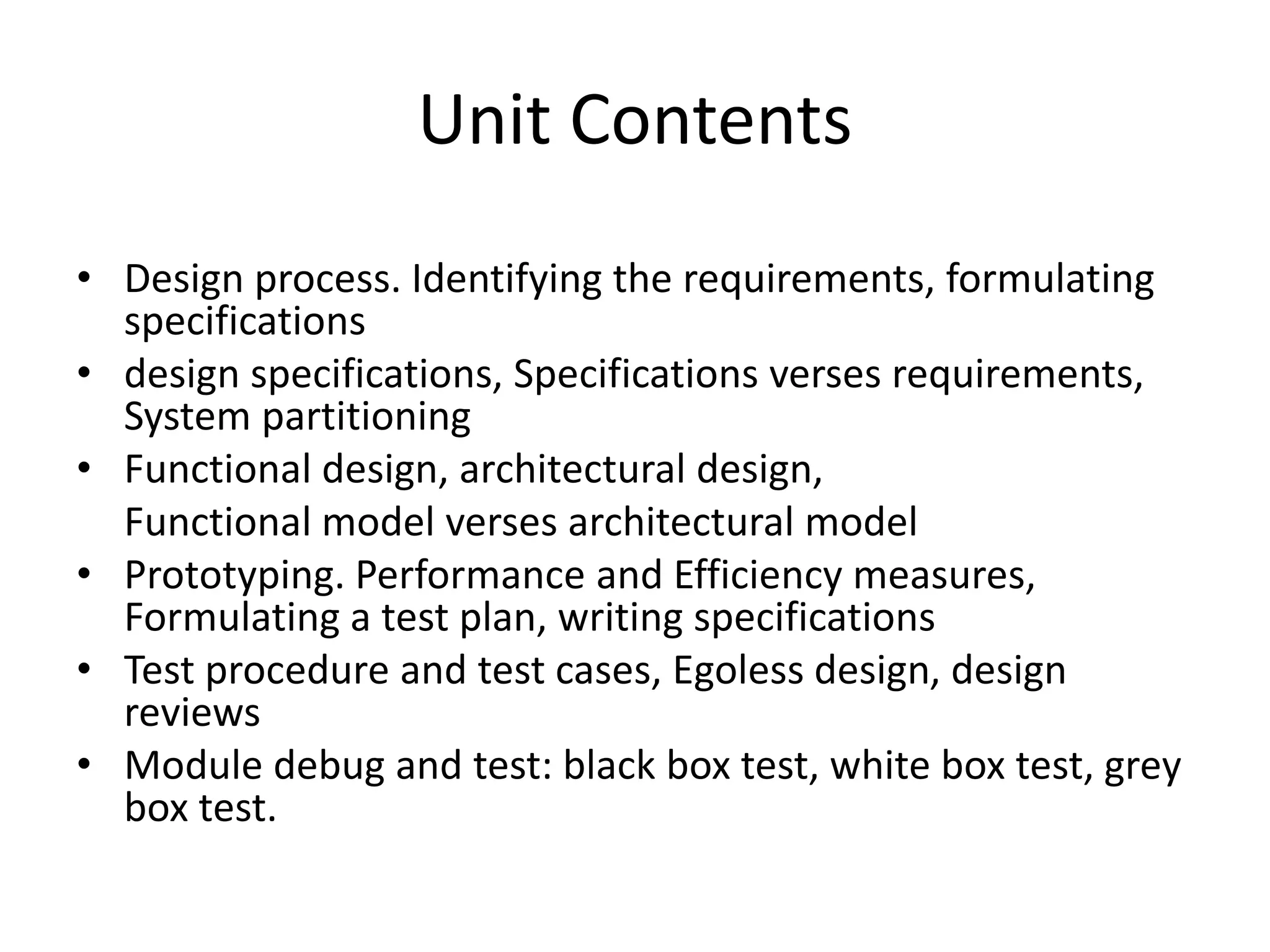 Unit II- Hardware design & testing methods1 - Electronic Product Design ...